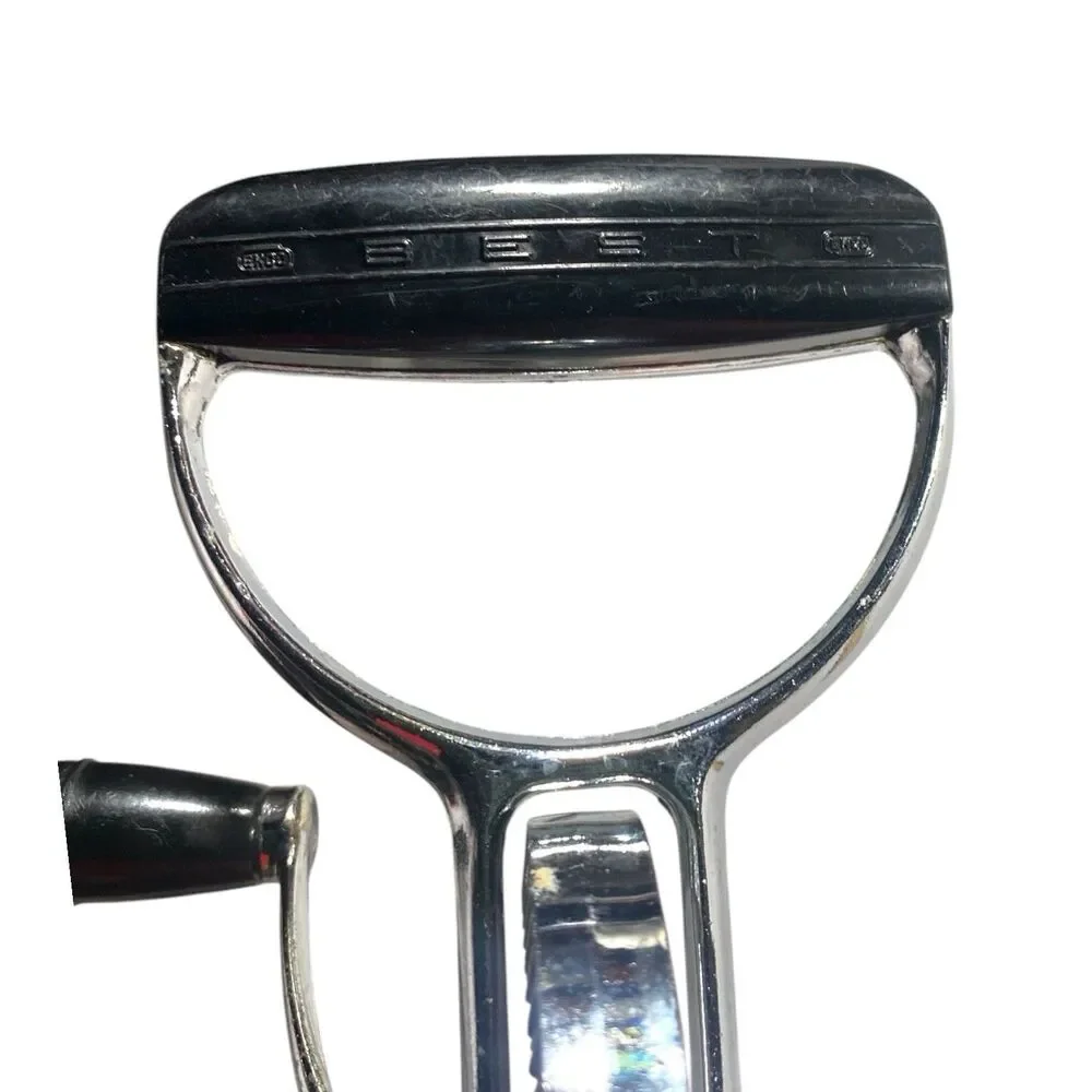 Vintage 1960’s Flint Best Ekco Hand Mixer Black Handle Stainless Steel 12”
